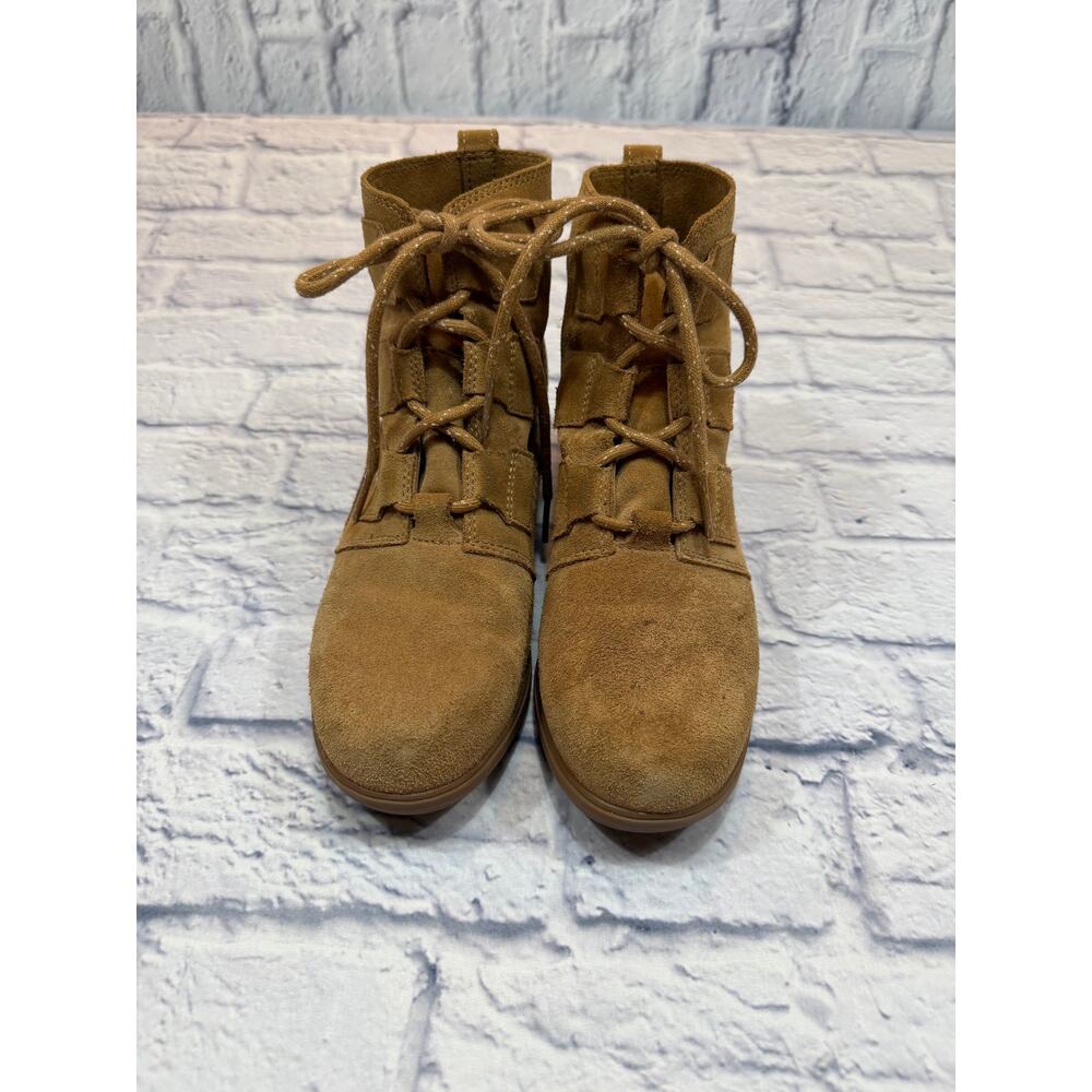 Sorel Women's Cognac Suede Lace-Up Wedge Winter Boots - Picture 5 of 10